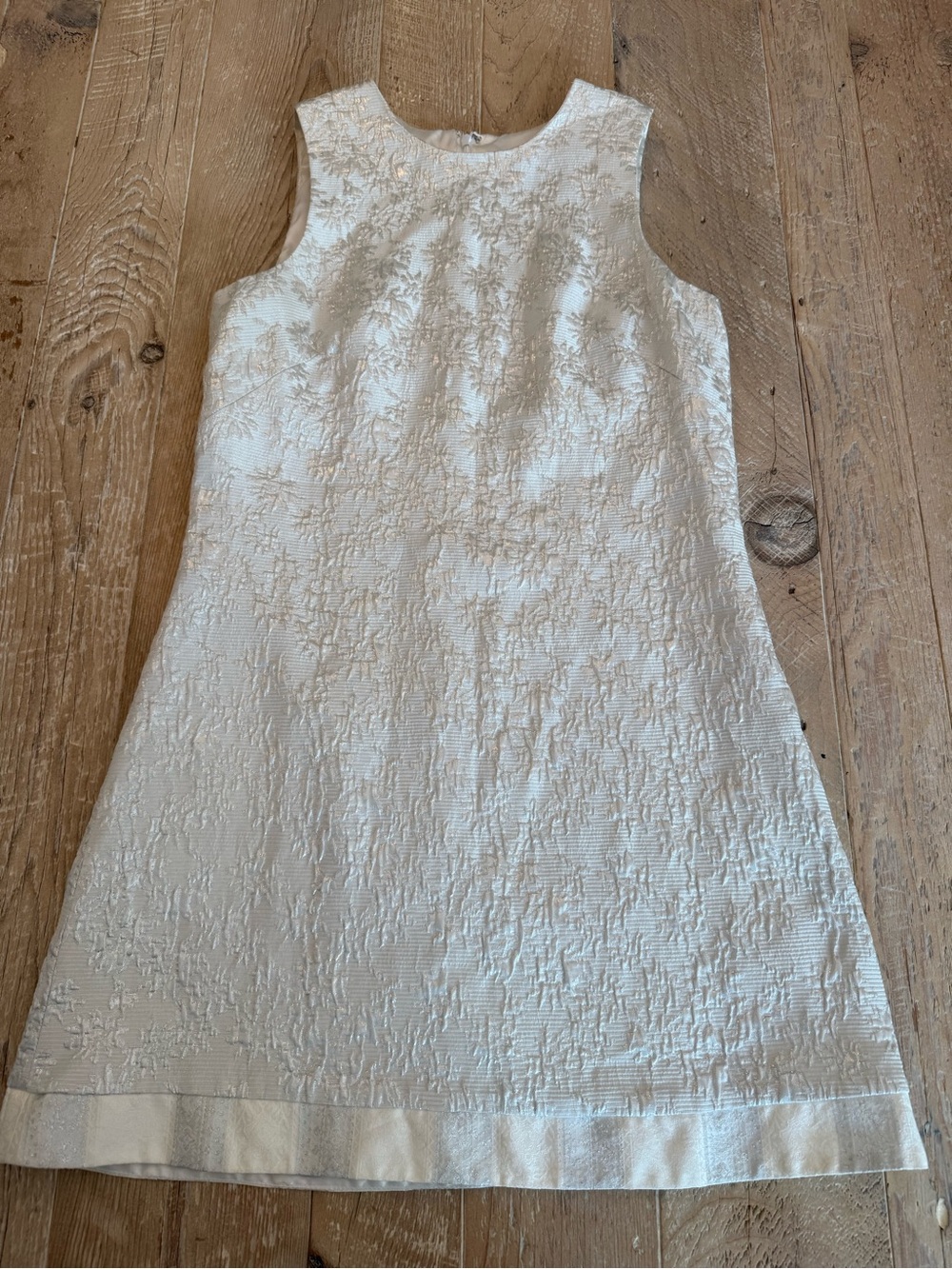 ABS by Allen Schwartz Textured Ivory A-Line Sleeveless Dress 6